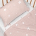 Jeu de draps HappyFriday Basic Kids Little star Rose Lit de bébé 2 Pièces