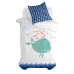 Dekbedovertrek set HappyFriday Moshi Moshi Whale Multicolour Bed van 80 2 Onderdelen