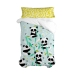 Conjunto de capa de edredom HappyFriday Moshi Moshi Panda Garden Blue Azul Solteiro 2 Peças