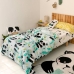 Dyne deksel sett HappyFriday Moshi Moshi Panda Garden Blue Blå Seng 105 2 Deler