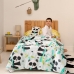 Duvet cover set HappyFriday Moshi Moshi Panda Garden Blue Blue Single 2 Pieces