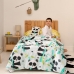Комплект покривка за завивка HappyFriday Moshi Moshi Panda Garden Blue Син 80/90 легло 2 Части