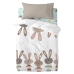 Conjunto de capa de edredom HappyFriday Moshi Moshi Rabbit Family Multicolor Berço de Bebé 2 Peças