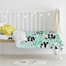 Set pokrivača za poplun HappyFriday Moshi Moshi Panda Garden Blue Plava Dječji krevetić 2 Dijelovi
