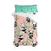 Duvet cover set HappyFriday Moshi Moshi Panda Garden Pink Single 2 Pieces