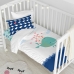 Dekbedovertrek set HappyFriday Moshi Moshi Whale Multicolour Wieg voor baby's 2 Onderdelen