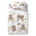 Parure de couette HappyFriday Moshi Moshi Sleepy Sloth Multicouleur Lit de bébé 2 Pièces