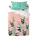 Set pokrivača za poplun HappyFriday Moshi Moshi Panda Garden Roza Dječji krevetić 2 Dijelovi