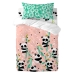 Set di copripiumino HappyFriday Moshi Moshi Panda Garden Rosa Culla Neonato 2 Pezzi