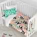 Duvet cover set HappyFriday Moshi Moshi Panda Garden Pink Baby Crib 2 Pieces