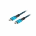 Cable USB-C Lanberg CA-CMCM-45CU-0005-BK Azul Negro 50 cm (1 unidad)