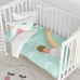 Duvet cover set HappyFriday Happynois Rainbow Multicolour Baby Crib 2 Pieces