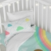 Duvet cover set HappyFriday Happynois Rainbow Multicolour Baby Crib 2 Pieces