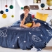 Set husă de pătură HappyFriday Mr Fox Starspace  Multicolor Pat 80/90 2 Piese