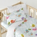 Duvet cover set HappyFriday Mr Fox Little birds Multicolour Baby Crib 2 Pieces