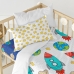 Duvet cover set HappyFriday Mr Fox Space rocket Multicolour Baby Crib 2 Pieces