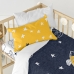 Duvet cover set HappyFriday Mr Fox Starspace  Multicolour Baby Crib 2 Pieces