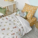 Duvet cover set HappyFriday Mr Fox World trip Multicolour Single 2 Pieces