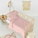 Dekbedovertrek set HappyFriday Basic Kids Licht Roze Wieg voor baby's 2 Onderdelen