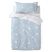 Parure de couette HappyFriday Basic Kids Bleu Lit de bébé 2 Pièces