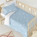 Dekbedovertrek set HappyFriday Basic Kids Blauw Wieg voor baby's 2 Onderdelen