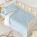 Dekbedovertrek set HappyFriday Basic Kids Blauw Wieg voor baby's Vichy 2 Onderdelen