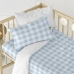 Dekbedovertrek set HappyFriday Basic Kids Blauw Wieg voor baby's Vichy 2 Onderdelen