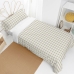 Dekbedovertrek set HappyFriday Basic Kids Beige Bed van 80/90 Vichy 2 Onderdelen