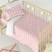 Parure de couette HappyFriday Basic Kids Rose Lit de bébé Vichy 2 Pièces