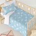 Dekbedovertrek set HappyFriday Basic Kids Blauw Wieg voor baby's 2 Onderdelen