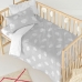 Dekbedovertrek set HappyFriday Basic Kids Grijs Wieg voor baby's 2 Onderdelen