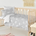 Duvet cover set HappyFriday Basic Kids Grey Baby Crib 2 Pieces