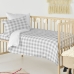 Duvet cover set HappyFriday Basic Kids Grey Baby Crib Gingham 2 Pieces