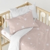 Duvet cover set HappyFriday Basic Kids Pink Baby Crib 2 Pieces