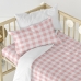 Duvet cover set HappyFriday Basic Kids Pink Baby Crib Gingham 2 Pieces