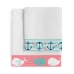 Ensemble de serviettes de toilette HappyFriday Moshi Moshi Whale Multicouleur 2 Pièces