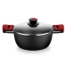 Casserole avec Couvercle en Verre BRA A410328 Noir Rouge