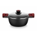 Casserole avec Couvercle en Verre BRA A410328 Noir Rouge