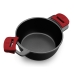 Casserole avec Couvercle en Verre BRA A410328 Noir Rouge