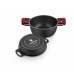 Casserole avec Couvercle en Verre BRA A410328 Noir Rouge