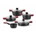 Casserole avec Couvercle en Verre BRA A410328 Noir Rouge