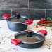 Casserole avec Couvercle en Verre BRA A410328 Noir Rouge