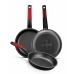 Non-stick frying pan BRA A411228 Black Red Stainless steel Aluminium