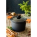 Pot with Glass Lid BRA Braisogona_A273903 Black Black/Orange Wood Aluminium Plastic Cast aluminium Ø 20 cm (1 Unit)