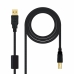 USB 2.0 A to USB B Cable NANOCABLE 10.01.1205 Black 5 m