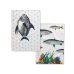 Kuchyňská utěrka HappyFriday Fish Vícebarevný 70 x 50 cm (2 kusů)