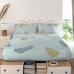 Drap HappyFriday Blanc Foliage Mint Multicouleur 260 x 270 cm