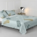 Drap HappyFriday Blanc Foliage Mint Multicouleur 180 x 270 cm