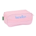 Penar triplu Benetton Pink Roz (21,5 x 10 x 8 cm)