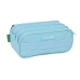 Trousse Fourre-Tout Triple Benetton Sequins Bleu clair (21,5 x 10 x 8 cm)